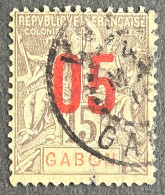 FRAGA0068U9 - Mythology - Surcharged 5 C Over 15 C Used Stamp - Gabon - 1912 - Oblitérés