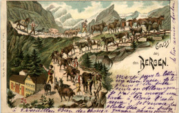 Gruss Aus Den Bergen - Litho - Carl Künzli - Greetings From...