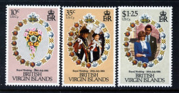 VIRGIN ISLANDS - 1981 ROYAL WEDDING SET (3V) FINE MNH ** SG 463-465 - Britse Maagdeneilanden