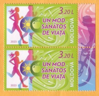 2023  Moldova ”Healthy Lifestyle”, Sports, Cycling, Running  2v Mint - Moldavia