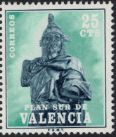 España 1975 Edifil Val8 Sello * Valencia Plan Sur Rey Jaime I Con Charnela Michel ZD7 Yvert 1928 Spain Stamp Timbre - Nuevos