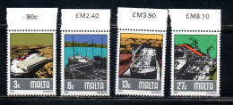 MALTA 1982 SHIPBUILDING AND REPAIRING, TARZNAR SHIPYARDS. ASSEMBLY CANTIERE NAVALE COMPLETE SET SERIE COMPLETA MNH - Malte