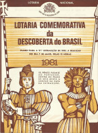 Portugal Loterie Decouverte Du Brèsil Brasil Avis Officiel Affiche 1981 Loteria Lottery Brazil Discovery Notice Poster - Billets De Loterie