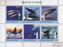 Guinea-Bissau 2788-2793 Kleinbogen (kompl. Ausgabe) Postfrisch 2004 Wale Und Leuchttürme - Guinée-Bissau