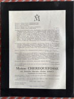 Madame Cherequefosse Nee Bossut Ernestine *1860+1942 Tournai De Patoul De Brouwer Linard De Guertechin Hollande Ewbank C - Obituary Notices