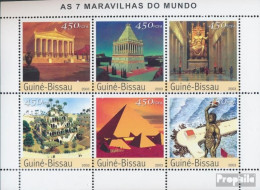 Guinea-Bissau 2394-2399 Kleinbogen (kompl. Ausgabe) Postfrisch 2003 Sieben Weltwunder - Guinée-Bissau