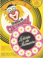 Portugal Loterie Carnaval Printemps Avis Officiel Affiche 1981 Lottery Carnival Spring Official Notice Poster Clown - Billetes De Lotería