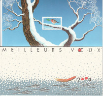 " MEILLEURS VOEUX 2004 / ROUGE GORGE " Sur Bloc Souvenir De 2004. N° YT BS 1 Neuf ** MNH. Parfait état. A Saisir !!! - Bloques Souvenir