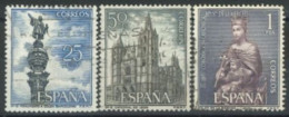 SPAIN, 1963/65, COLUMBUS MONUMENT, LEON CATHEDRAL & ST. DE LA MERCED STAMPS SET OF 3, # 1280,1201,& 1205, USED. - Usados