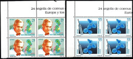 ANDORRA (Spanish) 1994 EUROPA: Inventions Discoveries. Medicine Biology. Corner BLOCKS Of 4v, MNH - 1994