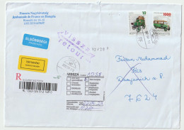 7742 Lettre Cover HONGRIE MAGYARORSZAG Recommandé Registered Code Barre BUDAPEST NPAI RTS RETURN TO SENDER - Covers & Documents