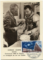CARTE POSTALE PHILATELIQUE GORDON COOPER ( U.S.A. )  COSMONAUTE 1963 DE L'ESPACE EN COMPAGNIE DE SON AMI GLEEN - Europa