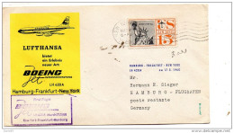 1960 LETTERA INTESTATA LUFTHANSA  CON ANNULLO NEW YORK - Lettres & Documents