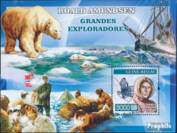 Guinea-Bissau Block 590 (kompl. Ausgabe) Postfrisch 2007 Seefahrer: R. Amundsen, Eisbär, Hun - Guinea-Bissau