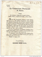 1835 BOLOGNA - COMMISSIONE PROVINCIALE DI SANITÀ - Documents Historiques