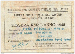 1946  TESSERA CONFEDERAZIONE GENERALE ITALIANA - Historische Dokumente