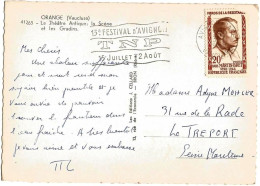 Carte Postale - Flamme "13ème Festival D'Avignon - TNP - 15 Juillet - 2 Août" - Avignon 23-07-1959 - Lettres & Documents