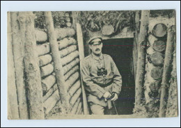 W8M09/ Soldat Im Schützengraben Mit Fernglas 1. Weltkrieg AK Ca.1915 - Oorlog 1914-18