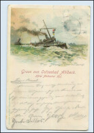 Y1159/ Torpedoboote Litho AK Ostseebad Ahlbeck  1898 - Oorlog