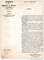 1856 INTENDENZA DELLA PROVINCIA DI PALERMO - Historische Dokumente