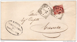 1904  LETTERA CON ANNULLO FORMICOLA CASERTA+ COMUNALE PONTELATONE - Storia Postale