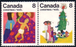 (C06-77aa) Canada Christmas Tree Sapin Noel Enfant Child Se-tenant MNH ** Neuf SC - Neufs