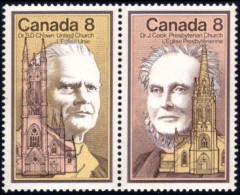 (C06-63ab) Canada John Cook Presbyterian Church Se-tenant MNH ** Neuf SC - Cristianismo