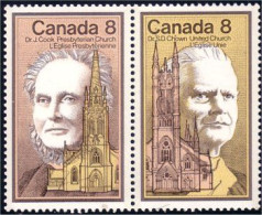 (C06-62ab) Canada Samuel Chown Methodist United Church Se-tenant MNH ** Neuf SC - Christianisme