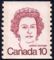 (C06-05b) Canada Queen Carmine Roulette Coil MNH ** Neuf SC - Royalties, Royals