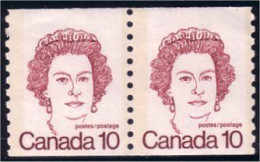 (C06-05pa) Canada Queen Carmine Roulette Coil Pair MNH ** Neuf SC - Ongebruikt