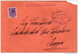 1954  LETTERA   CON ANNULLO   A RUOTA FOGGIA  TASSATA - 1946-60: Storia Postale