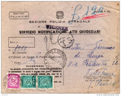 1952  LETTERA RACCOMANDATA CON ANNULLO   VICENZA  +  VILLAFRANCA PADOVANA - Taxe