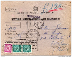 1952  LETTERA RACCOMANDATA CON ANNULLO   VICENZA  +  VILLAFRANCA PADOVANA - Impuestos