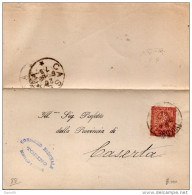 1888 LETTERA CON ANNULLO Torino + Caserta - Marcophilia