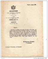 1861 NAPOLI - DICASTERO DI POLIZIA  - AZIONI DI VALOR CIVILE - Historical Documents