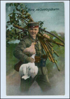 W8B87/ Ein Sonntagsbraten.. Soldat Mit Huhn  - 1 Weltkrieg Ak 1915 - War 1914-18