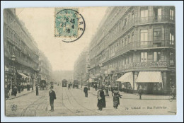 W5Q91/ Lille - Rue Faidherbe Mit Straßenbahn AK 1906 - Otros & Sin Clasificación