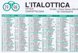 Calendarietto - L'italottica - Orvieto - Anno 1998 - Formato Piccolo : 1991-00