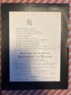 Messire Leon Abrassart De Bulloy *1845 Mons +1906 Chateau Du Moustier Jurbise Mons De Saint-Symphorien Pycke De Ten Aerd - Obituary Notices