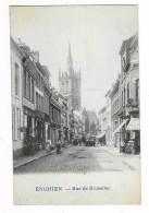 CPA ENGHIEN, EDINGEN, BELLE ANIMATION DANS LA RUE DE BRUXELLES, HAINAUT, BELGIQUE - Edingen