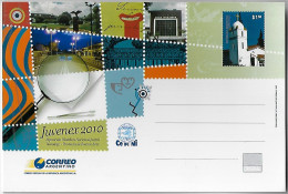 Argentina 2010 Postal Stationery Card National Youth Philatelic Exhibition Juvenex In Ituzaingó Magnifying Glass Unused - Postwaardestukken