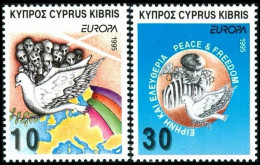 CYPRUS 1995 EUROPA: Peace And Freedom. Peace Doves. War Concentration Camp, MNH - 1995