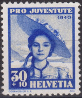 1940 Schweiz / Pro Juventute ** Zum:CH J96, Mi:CH 376, Yt:CH 357, Trachtenfrau, Zugerin - Neufs