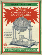 Portugal Loterie 25 Abril Révolution Des œillets Avis Officiel Affiche 1979 Lottery Official Poster Carnation Revolution - Biglietti Della Lotteria