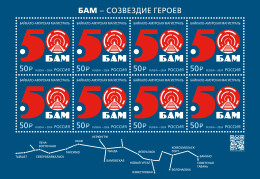 Russia 2024. Сonstruction Of The Baikal-Amur Railway Mainline (MNH OG) M/S - Unused Stamps