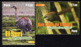 Peru - 2023 - Birds Of Peru - Darwin's Rhea And Apurimac Spinetail - Mint Stamp Set - Pérou