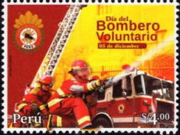 Peru - 2023 - Volunteer Firefighter Day - Mint Stamp - Pérou
