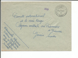 Pfaffnau Luzern Cachet Camp Militaire D'Internement Pour Prisonniers De Guerre En Suisse Sur Lettre (319) - Sonstige & Ohne Zuordnung