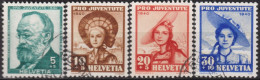 1940 Schweiz / Pro Juventute ° Zum:CH J93-J96, Mi:CH 373-376, Yt:CH 354-357, Trachtenfrau, Gottfried Keller - Used Stamps