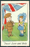 WW1 WWI Propaganda Children Soldier British Flag Cartolina Postcard XF8023 - Autres & Non Classés